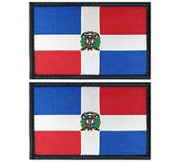 QQSD 2 Pack Dominican Flag Patch Tactical Pride Flag Patch for Backpack Hat Patch Team Military Patches