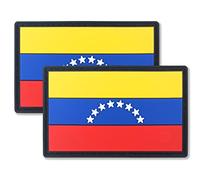QQSD 2 Pack Venezuela Patch Tactical Venezuelan Patch Flag for Backpack Cap Military Uniform, Hook and Loop Fasteners PVC Tactical Emblem Patch