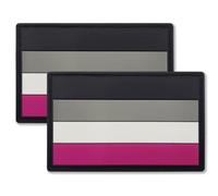 QQSD Asexual Pride Flag Patch Tactical Military Patches - PVC Hook and Loop Fastener LGBT Patch, 2 Pack