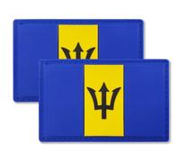 QQSD Barbados Flag Patch Barbadian Tactical Military Patches - PVC Hook and Loop Fastener, 2 Pack