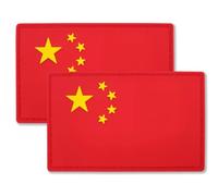 QQSD China Flag Patch Chinese Tactical Military Patches - PVC Hook and Loop Fastener, 2 Pack