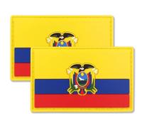 QQSD Ecuador Flag Patch Ecuadoran Tactical Military Patches - PVC Hook and Loop Fastener, 2 Pack
