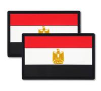 QQSD Egypt Flag Patch Egyptian Tactical Military Patches - PVC Hook and Loop Fastener, 2 Pack