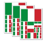 QQSD Italy Flag Sticker Italian Decal in Multiple Sizes (3 Pack, 11.7 x 8.3 Inches)