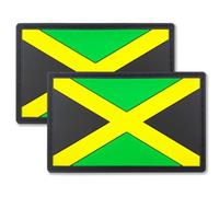 QQSD Jamaica Flag Patch Jamaican Tactical Military Patches - PVC Hook and Loop Fastener, 2 Pack