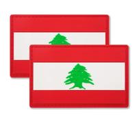 QQSD Lebanon Flag Patch Lebanese Tactical Military Patches - PVC Hook and Loop Fastener, 2 Pack