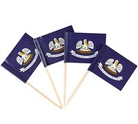 QQSD Louisiana Toothpick Flag Small Mini Cupcake Topper Flags, 100 pcs