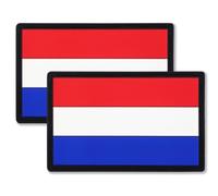 QQSD Netherlands Flag Patch Dutch Holland Tactical Military Patches - PVC Hook and Loop Fastener, 2 Pack