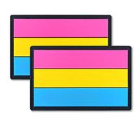 QQSD Pansexual Pan Pride Flag Patch Tactical LGBT Patch - PVC Hook and Loop Fastener Patch, 2 Pack