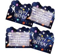 20 pcs Space Theme Birthday Party Invitation for Girls Boys Spaceman Planet Alien Theme Birthday Invites Post Cards For Kids