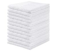 QQV White Terry Cloth Bar Mop Towels - 100% Cotton Cleaning Towels & Rags, Absorbent & Quick Drying, 16"x19", Pack of 12