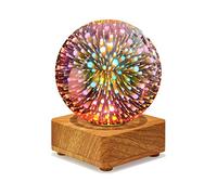 QQY 3D Fireworks Desk Lamp, RGB LED Glass Ball Table Lamp USB Power Night Light Bedside Lamp for Home Decoration Lamp (Dot)