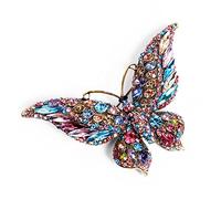 QQY Butterfly Brooch Pins, Crystal Swan Animal Brooch, Rhinestone Butterfly Color