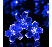 QQY Cherry Blossom Flower String Lights, Flower Fairy Lights Battery Operated String Lights for Christmas Wedding Room Decoration Parties (6M 40LED, Blue)