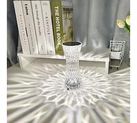 QQY Crystal Table Lamp, Bedside Lamps with Touching Control, 3 Lighting Colors Brightness Adjustable USB Rechargeable Crystal Decorative Nights Lamp (B Colour)