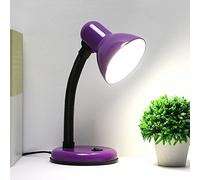 QQY LED Desk Lamp, Reading Light Eye-Caring Table Lamp with Versatile Flexible Neck for Home, Office, Bedroom, Reading, Work, Study (Purple)
