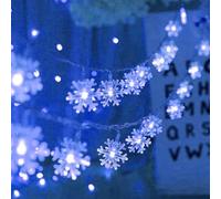 QQY Snowflake String Light, Fairy Light Battery Powered String Lights for Christmas Wedding Birthday Valentine Party Bedroom (3M 20LED, Blue)