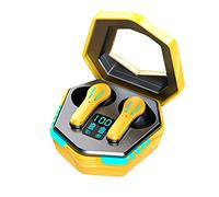 QQY Wireless Bluetooth Earbuds, N35 Earphone Low-latency Gaming Wireless 5.2 Headset Binaural In-ear Cool Game Headsets Stereo Earbuds (Yellow)