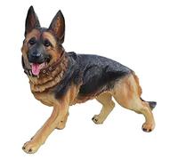 QQYDZSW Art Statue Desktop Decoration Figurine Decorative Dog Statue, German Shepherd Resin Crafts Model Garden Home Decoration Desktop Art Ornaments Handmade Statues (Color : -)