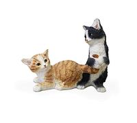 QQYDZSW Collectible Figurine Gift Statue Desktop Ornament for Home Office Decor, Simulation Cat Model Cat Ornaments Car Decoration Crafts?Yellow Black?2?Color Kitten