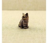 QQYDZSW Personality Pure Copper Mini Statue Ornaments Retro Desk Antique Statue Sculpture Brass Cute Cats Figurines Miniatures Desktop Ornaments Classical Small Animal Tea Pet Home Decors