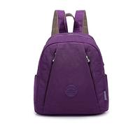 QQYG Fashion Women's Backpack Female Waterproof Nylon School Bag Mini Travel Shoulder Bag Female College Student Casual Backpack,Purple