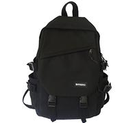 QQYG Ladies Backpack Nylon School Bag University School Bag Laptop Backpack Kawaii Student School Bag Travel Backpack,black,30 * 13 * 43CM