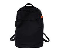 QQYG Ladies Backpack Solid Color Canvas College School Bag Girls Backpack Travel Shoulder Bag Rucksack,Black,30cm x13cm x40cm