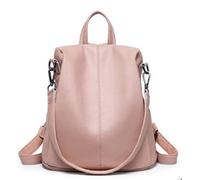 QQYG Ladies Travel Bag Leather Backpack Backpack Large Capacity Multifunctional Dual-purpose Backpack Women's Backpack,Pink