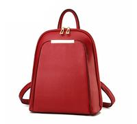 QQYG Leather Backpack Ladies Girls Girls School Shoulder Bags Backpacks Women Travel Backpacks,Red,China