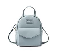 QQYG Multifunctional Ladies Fashion Backpack Ladies Shoulder Bag Soft Leather Small Backpack Ladies Bag Satchel Bag,Lt Blue