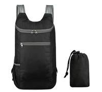 QQYG Unisex Waterproof Foldable Bag Outdoor Backpack Portable Camping Hiking Travel Daypack Leisure Men Sport Bag Backpack Women,Black,China