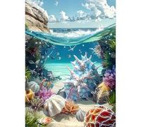 QQYRHN 5D Underwater World Diamond Painting Kit for Adults Beginners Coral Diamond Art Kits Complete DIY Shell Diamond Embroidery Set Perfect for Relaxation and Decor 30 x 40 cm