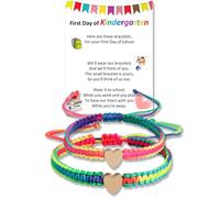 QqzsJewls First Day of School Gifts for Mother Daughter Back to School Bracelets Set of 2 Mommy and Me Matching Heart Wish Bracelet Jewelry Gifts, C-1 Big 1 Small, Nylon, no gemstone