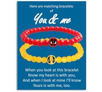 QqzsJewls You and Me Bracelets Set Superhero Matching Bracelets for Mom Dad Daughter Son Aunt Niece Nephew Birthday Christmas School Gifts, C-D&W 2 Bigs, 玻璃, no gemstone