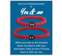 QqzsJewls You and Me Bracelets Set Superhero Matching Bracelets for Mom Dad Daughter Son Aunt Niece Nephew Birthday Christmas School Gifts, A-Spider Red, 玻璃, no gemstone