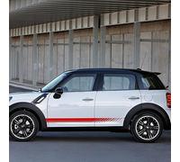 QqzzzH For MINI Cooper S One R50 R52 R53 R56 R57 F55 F56 F57 JCW Car Sticker Auto Side Stripe Decal Car Tuning Accessories Car Accessories Decoration Covering Film,C-Red
