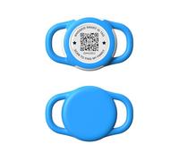 QR Code Airtag Holder, Scan QR Code Send Location Alert Email, Waterproof Full Body Protection Anti-Lost Air Tag Case, Airtag Accessories for Dog, Cats, Collar, Backpack (Blue, Small)