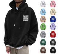 QR Code Hoodie Funny Hoodies for Men QR Scan Code Joke Fu Hoodies Unisex Scannable QR Code Hoodie Unisex Winter Thick Sweatshirt