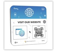 QR Plate Sign for Social Media-Get More Reviews, Followers and Boost Your presence - Review Stand - QR Code Review Sign - Ahesive on the back (1-Website-QR-Plate)