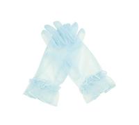QRBTSCL Women's Ruffled Tulle Mesh Gloves Short Tea Party Gloves, Light