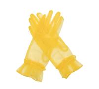 QRBTSCL Women's Ruffled Tulle Mesh Gloves Wedding Party Gloves Short Prom Evening Gloves, Yellow, One Size