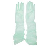 QRBTSCL Women's Wedding Bridal Mesh Tulle Gloves Long Opera Costume Party Gloves 27" Elbow Length Sheer Glove, Apple Green, One Size