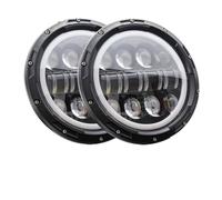 QRDKKL Headlight Assemblies For Suzuki For Samurai For Jimmy For Bandit 600 Headlamp 7 Inch Led Headlight Hi/Low H4 Halo Angle Eyes DRL Headlamps Assembly(80w Halo light Black B)