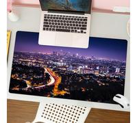 QRFASFZO Mouse Pad 31.5 × 12 inch Extended Large Mouse Mat Desk Pad, Stitched Edges Mousepad,Non-Slip Rubber Base,View of Downtown Los Angeles from the Hollywood Hills.,Gaming Mouse Pad XL