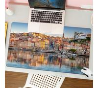 QRFASFZO Mouse Pad 31.5 × 12 inch Extended Large Mouse Mat Desk Pad, Stitched Edges Mousepad,Non-Slip Rubber Base,Porto Portugal old town skyline from across the Douro River.,Gaming Mouse Pad XL