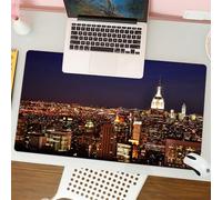 QRFASFZO Mouse Pad 31.5 × 12 inch Extended Large Mouse Mat Desk Pad, Stitched Edges Mousepad,Non-Slip Rubber Base,New York, New York at night Empire Building in the vi,Gaming Mouse Pad XL