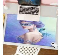 QRFASFZO Mouse Pad 31.5 × 12 inch Extended Large Mouse Mat Desk Pad, Stitched Edges Mousepad,Non-Slip Rubber Base,Winter, fantastic snow queen in mask with artistic illustration,Gaming Mouse Pad XL