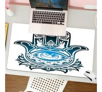 QRFASFZO Mouse Pad 31.5 × 12 inch Extended Large Mouse Mat Desk Pad, Stitched Edges Mousepad,Non-Slip Rubber Base,Hamsa, Evil Eye inside the hand of Fatima Esoteric protection Ico,Gaming Mouse Pad XL