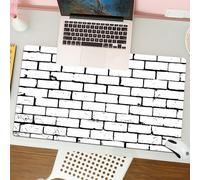 QRFASFZO Mouse Pad 31.5 × 12 inch Extended Large Mouse Mat Desk Pad, Stitched Edges Mousepad,Non-Slip Rubber Base,Vintage brick wall design, black and white shabby brick pattern,Gaming Mouse Pad XL